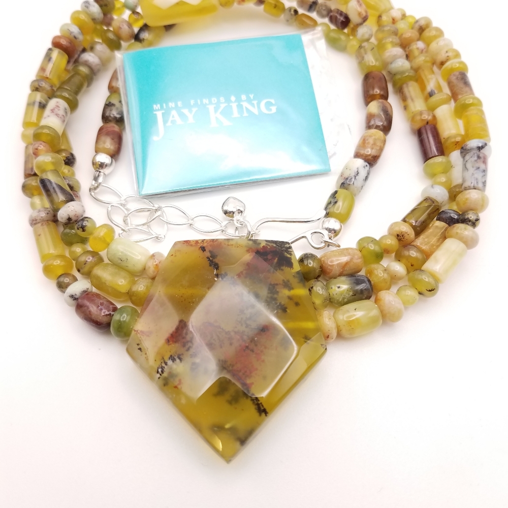 Jay King DTR Sterling Green Beaded Necklace